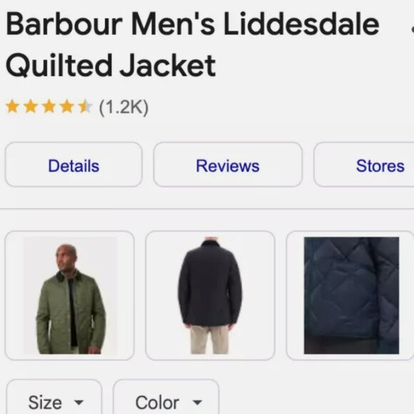 Barbour Men's Liddesdale Quilted Jacket MSRP $ 270 in Navy British Heritage - Picture 5 of 16